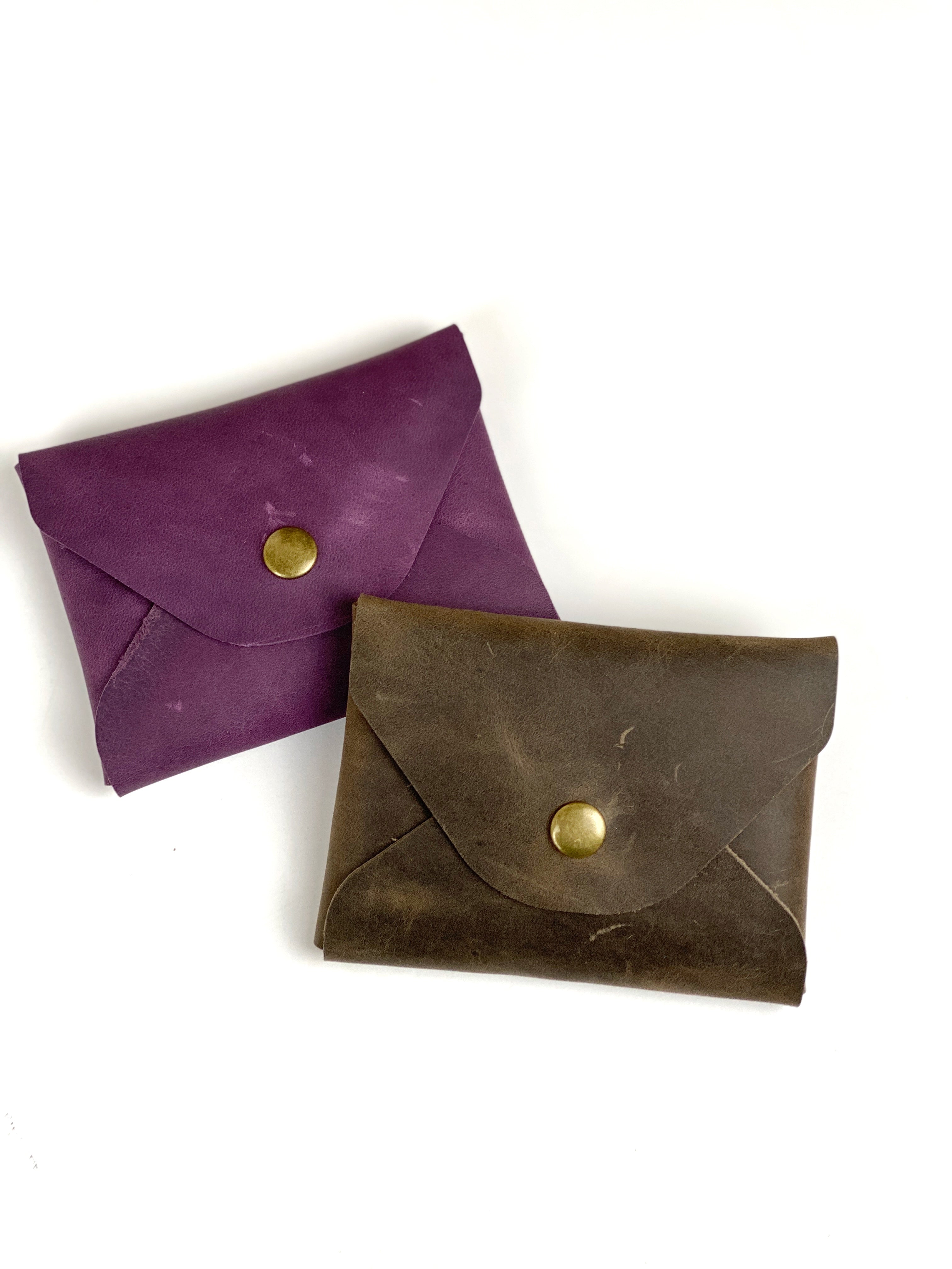 Mini Leather Card Cash Wallet, Gift Card Holder, Credit Card Snap Pouch, Small Snap Coin Purse
