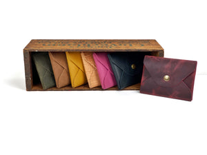 Mini Leather Card Cash Wallet, Gift Card Holder, Credit Card Snap Pouch, Small Snap Coin Purse