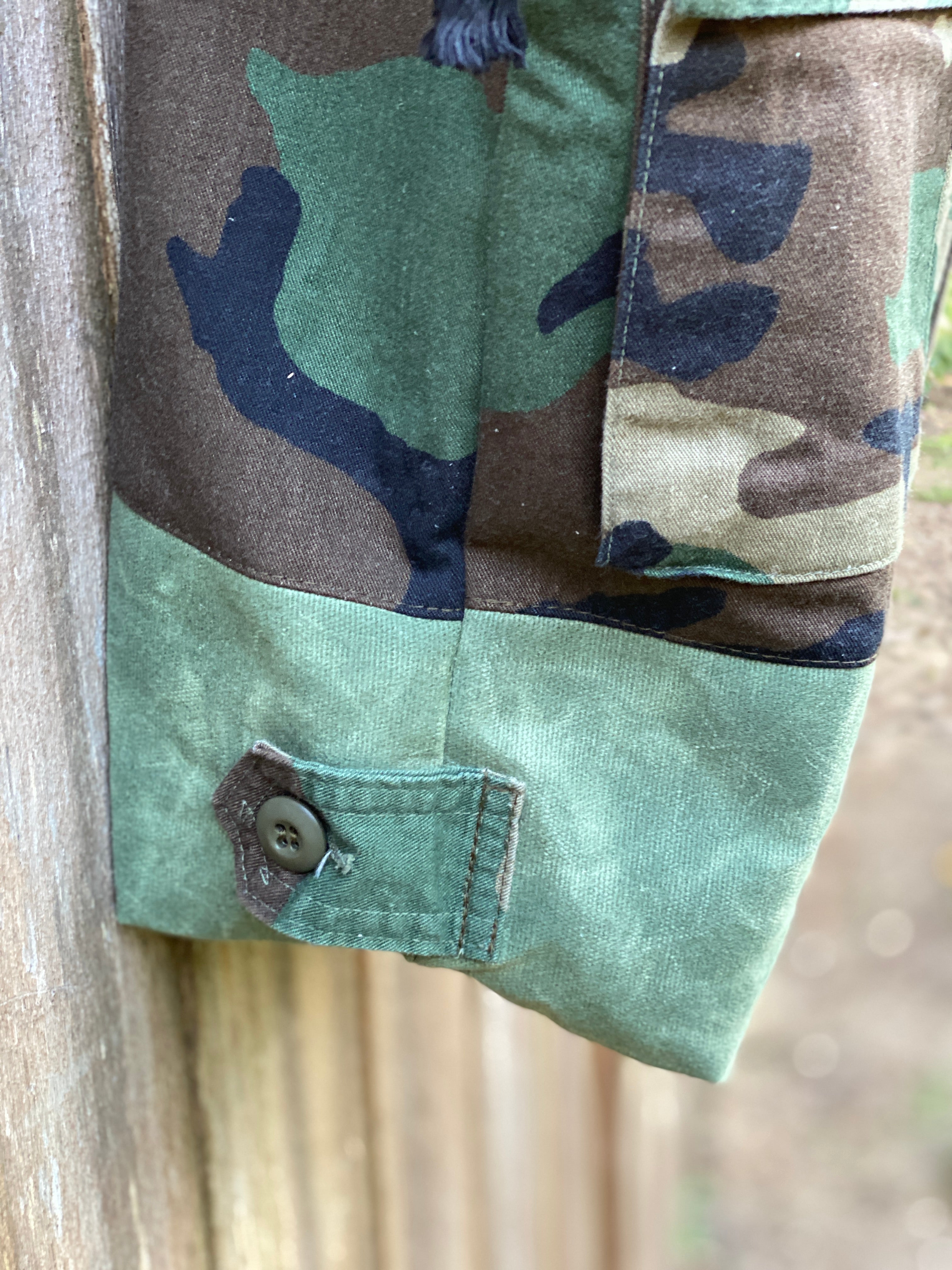 US Army Camo Jacket Upcylced Canvas Project Bag for Knitting Crochet Crafts