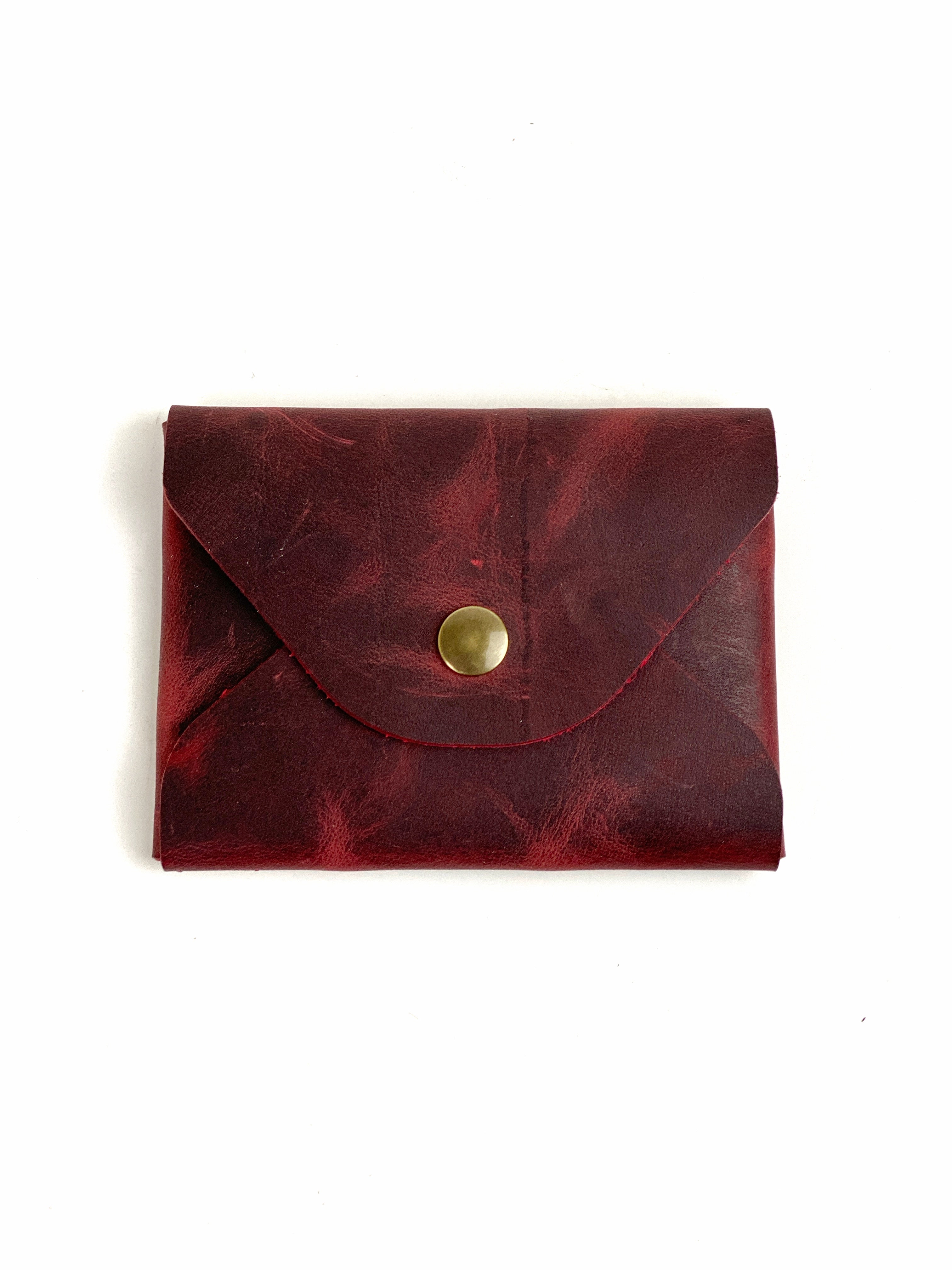 Mini Leather Card Cash Wallet, Gift Card Holder, Credit Card Snap Pouch, Small Snap Coin Purse