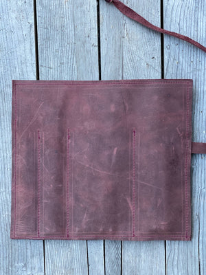 Leather Crochet Hook Pen Pencil Brush Tool Roll Case Organizer