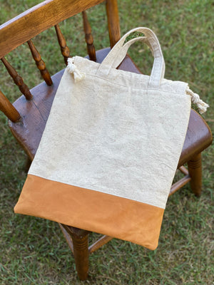Vintage Indiana National Bank Indianapolis Upcylced Money Bag Canvas Tote Project Beach Carryall