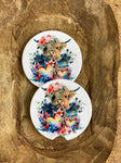 Highland Cow Ceramic Car Coasters, Stoneware Cup Holder Coaster Set of 2, Sublimation Coasters, Car Accessories