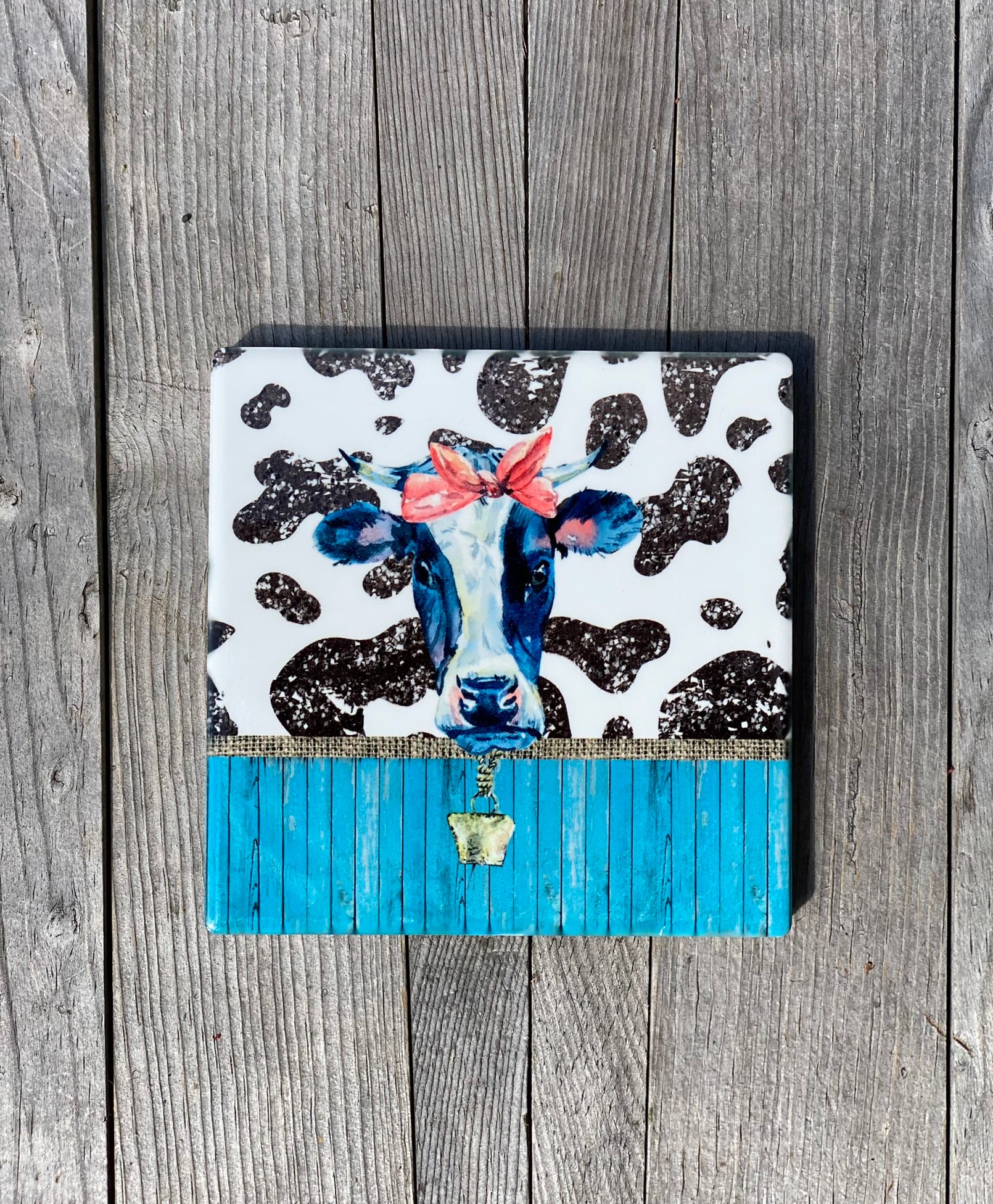 Barnyard Friends Ceramic Sublimation Coasters Pig Cow Ostrich Chicken