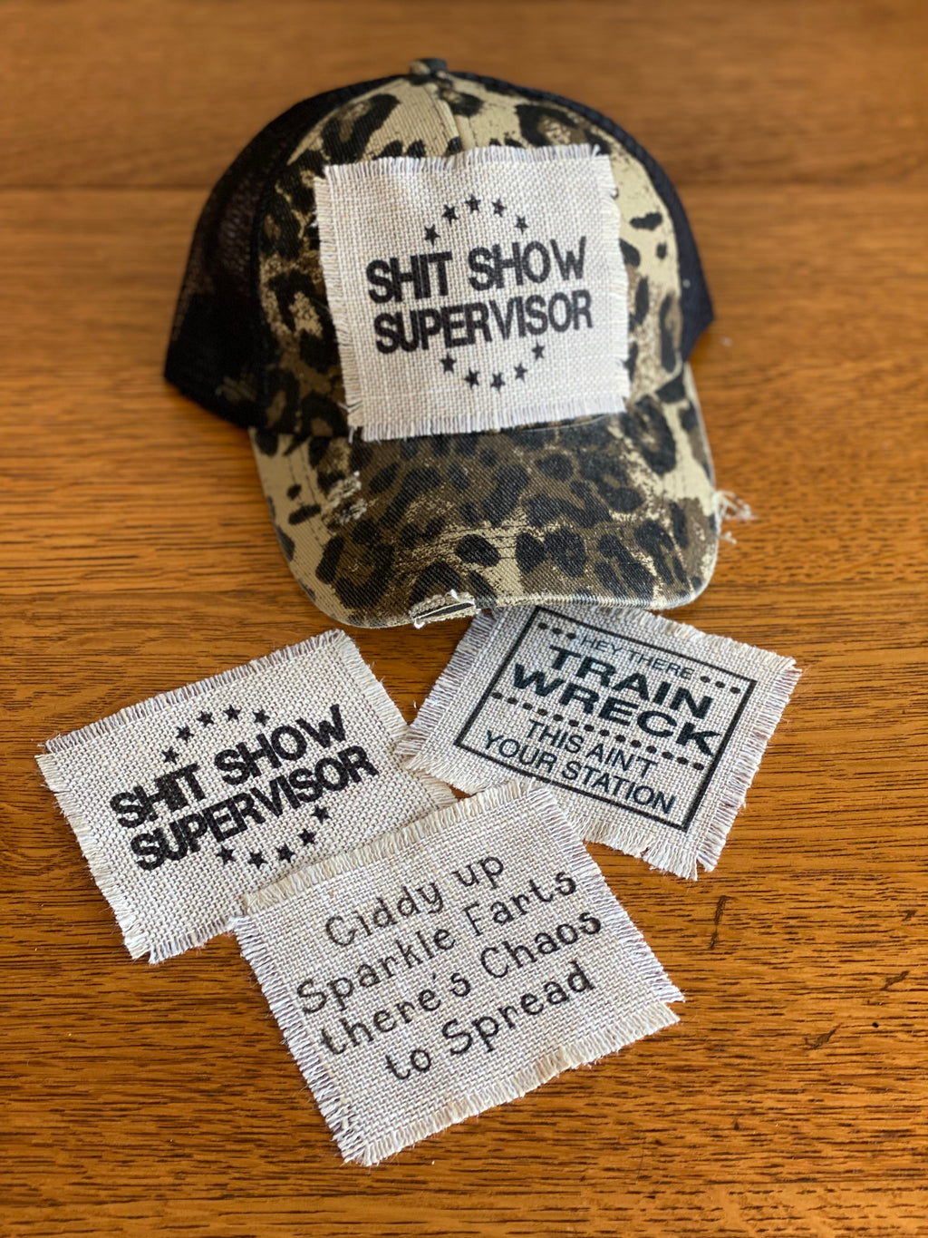 Assorted Hat Patches, Burlap Linen Look Sublimation Patch, Glue, Sew or Iron On Hat Patch, Raggedy Hat Patch, Camo Hat Patch