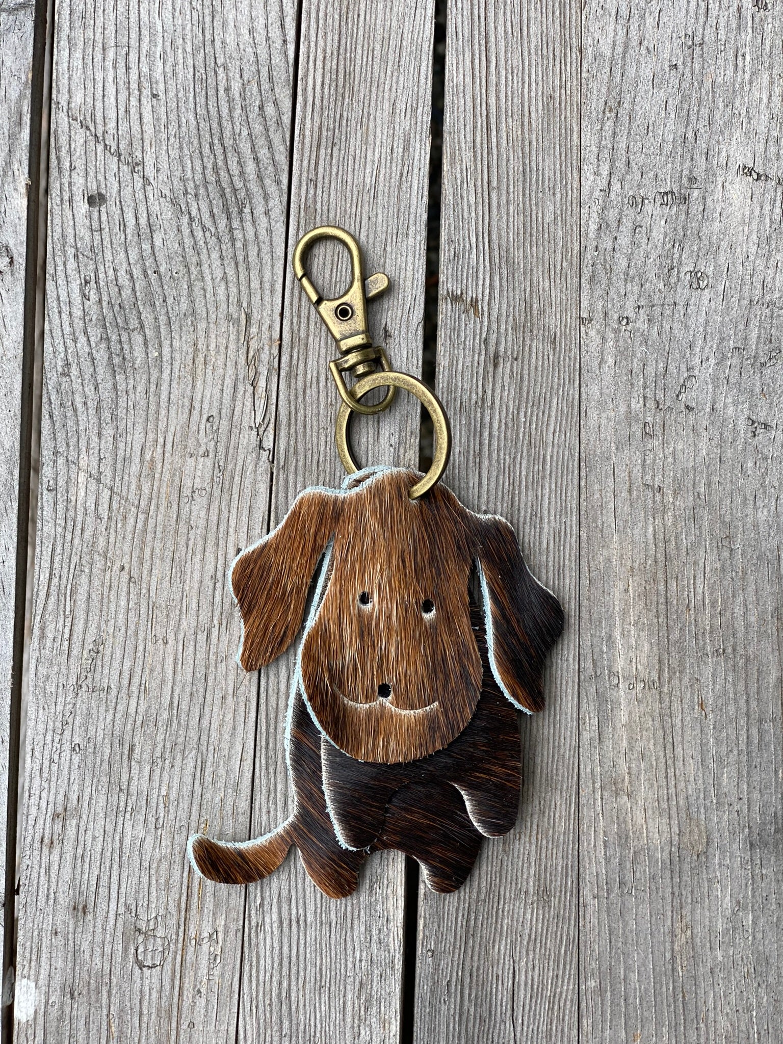 Hair on Cowhide Dog or Cat Keyring Purse Charm, Bag Clip on Dog or Cat Fob, Cute Dog or Cat Lovers Accessory