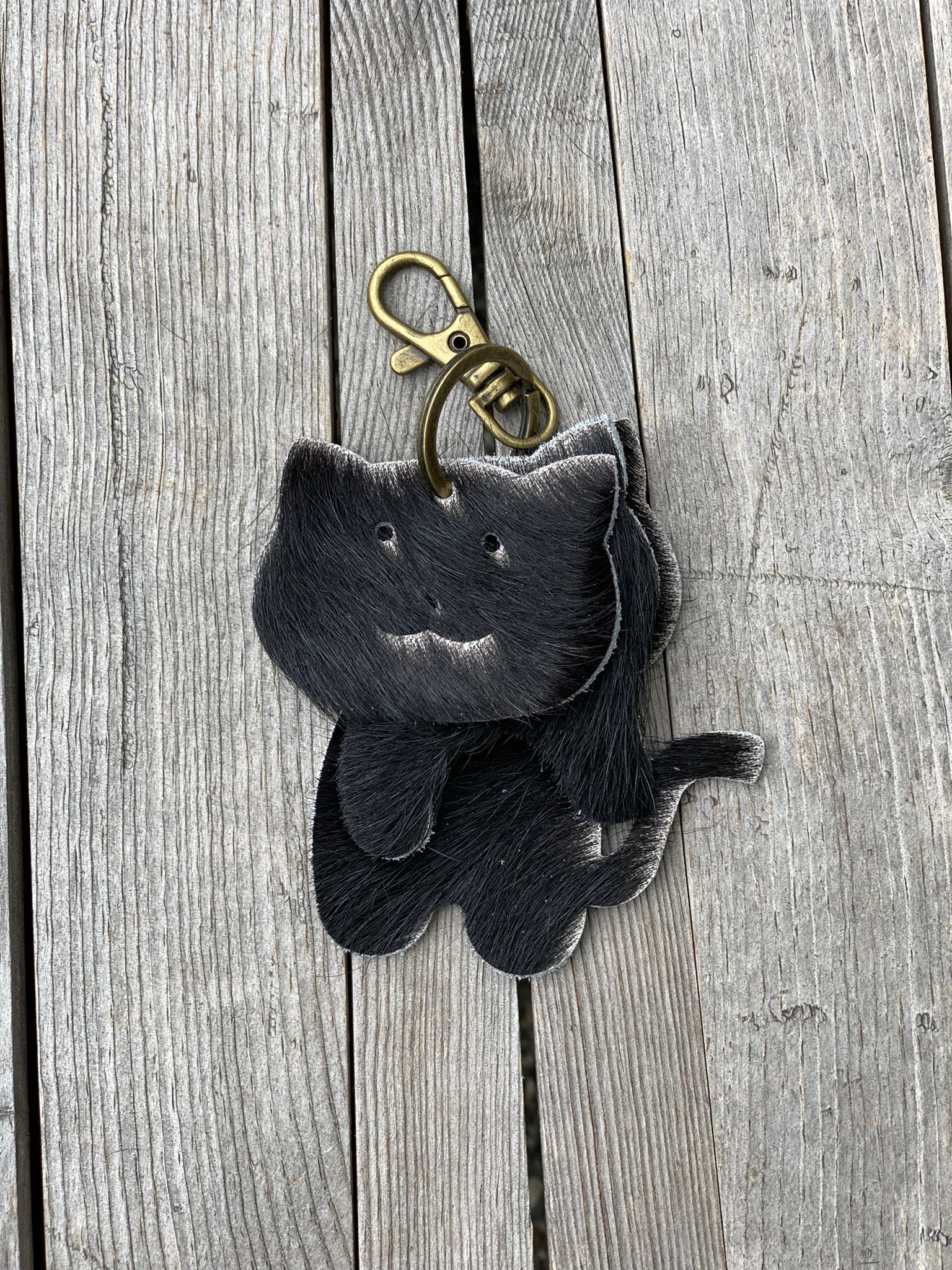 Hair on Cowhide Dog or Cat Keyring Purse Charm, Bag Clip on Dog or Cat Fob, Cute Dog or Cat Lovers Accessory