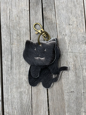 Hair on Cowhide Dog or Cat Keyring Purse Charm, Bag Clip on Dog or Cat Fob, Cute Dog or Cat Lovers Accessory
