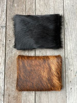 Cow Hide Mini Leather Card Cash Wallet, Gift Card Holder, Credit Card Snap Pouch, Hair On Leather Hide Small Snap Coin Purse