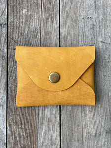 Mini Leather Card Cash Wallet, Gift Card Holder, Credit Card Snap Pouch, Small Snap Coin Purse