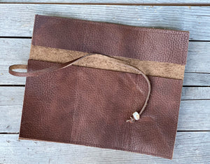 Leather Crochet Hook Pen Pencil Brush Tool Roll Case Organizer