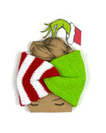 Christmas Themed Ear Band Headband Acrylic Yarn Twist Turban Style Striped Earwarmer Head Wrap Hat Alternative
