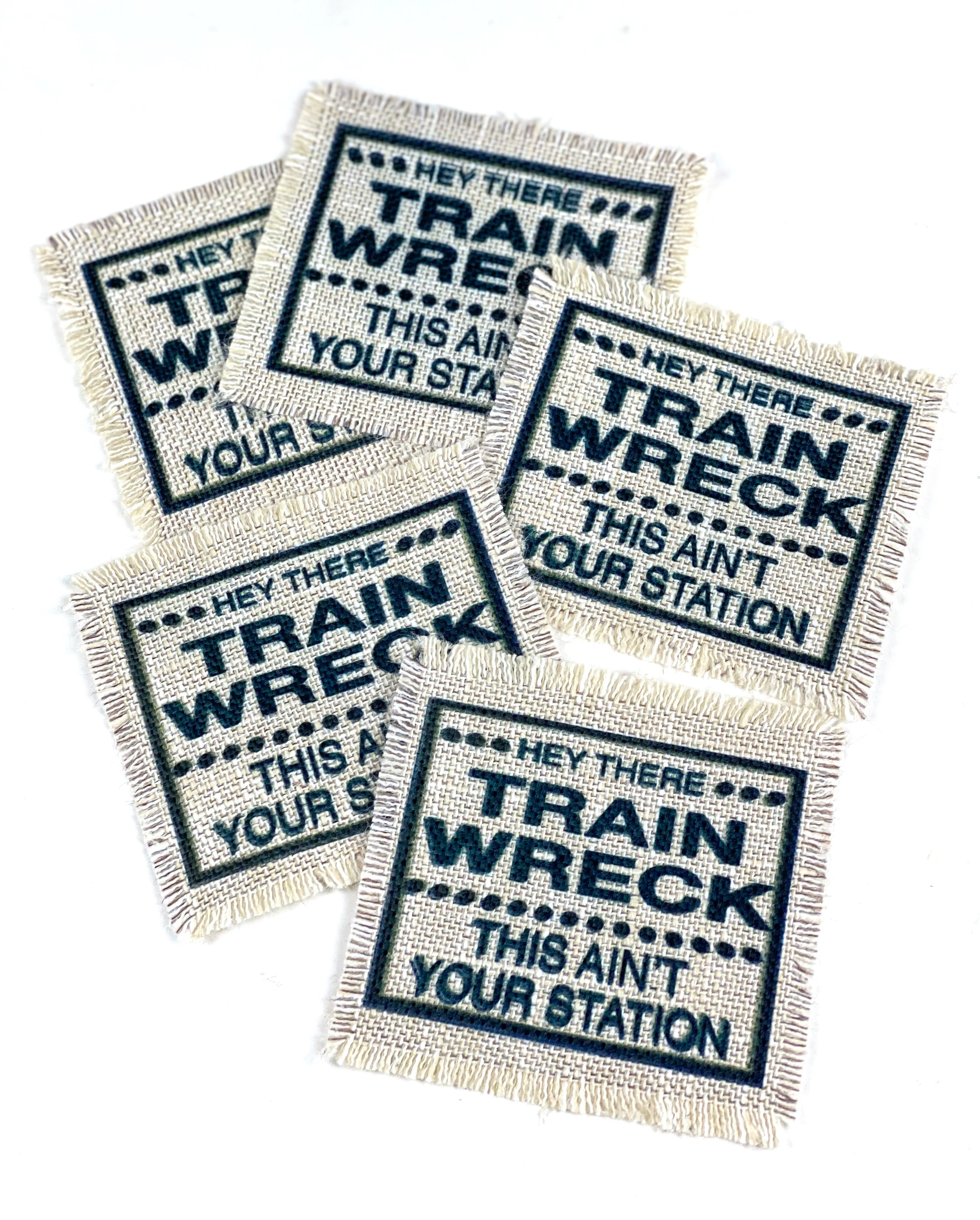 Hey There Trainwreck This Aint Your Station Lightweight Canvas Tote Bag, Leopard Print Mesh Ponytail Baseball Cap, Hat Patch