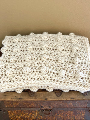 Chunky Crochet Bobble Blanket Handmade Afghan Super Cozy