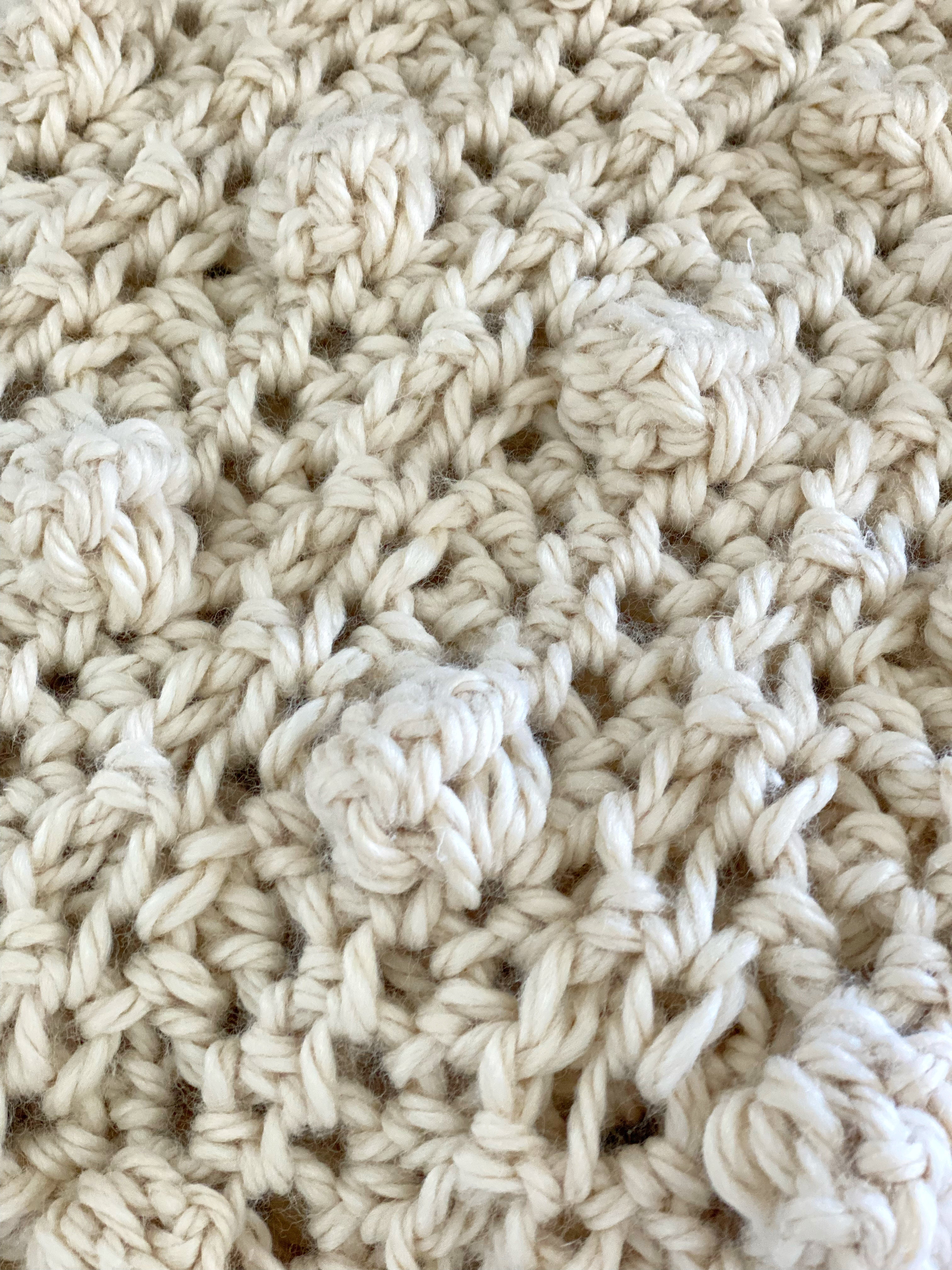 Chunky Crochet Bobble Blanket Handmade Afghan Super Cozy