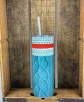 Sock Monkey Knit  20 oz Stainless Steel Skinny Tumbler Sublimation