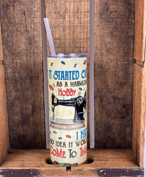 Crafter Sewing Quilting  20 oz Stainless Steel Skinny Tumbler Sublimation