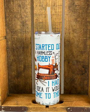 Crafter Sewing Quilting  20 oz Stainless Steel Skinny Tumbler Sublimation