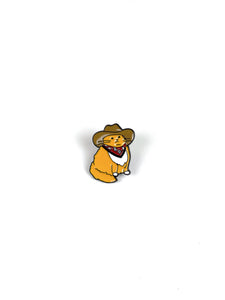 Cowboy Cat Lapel Hat Enamel Pin, Meowdy Hard Enamel Bag Pin, Collector Pin, Project Bag Pin, Western Themed Pin