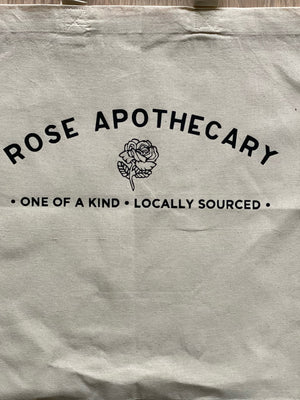 Rose Apothecary Cotton Tote Bag, Lightweight Thin Natural Cotton Tote Bag, Reusable Tote Book Bag, HTV Vinyl Tote, Farmers Market Bag