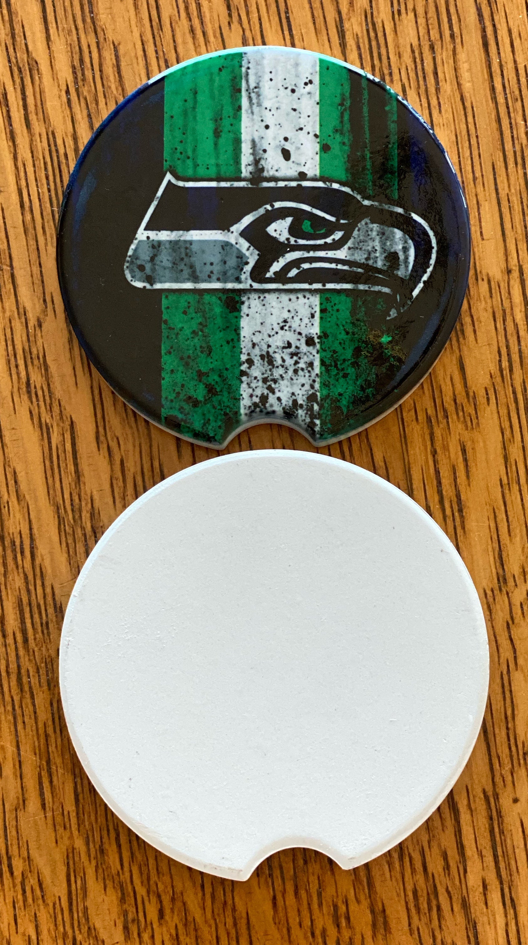 Seattle Seahawks Car Coasters Ceramic Stone Sublimation Set of 2