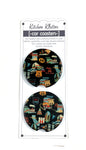 Route 66 Car Coasters Ceramic Stone Sublimation Set of 2