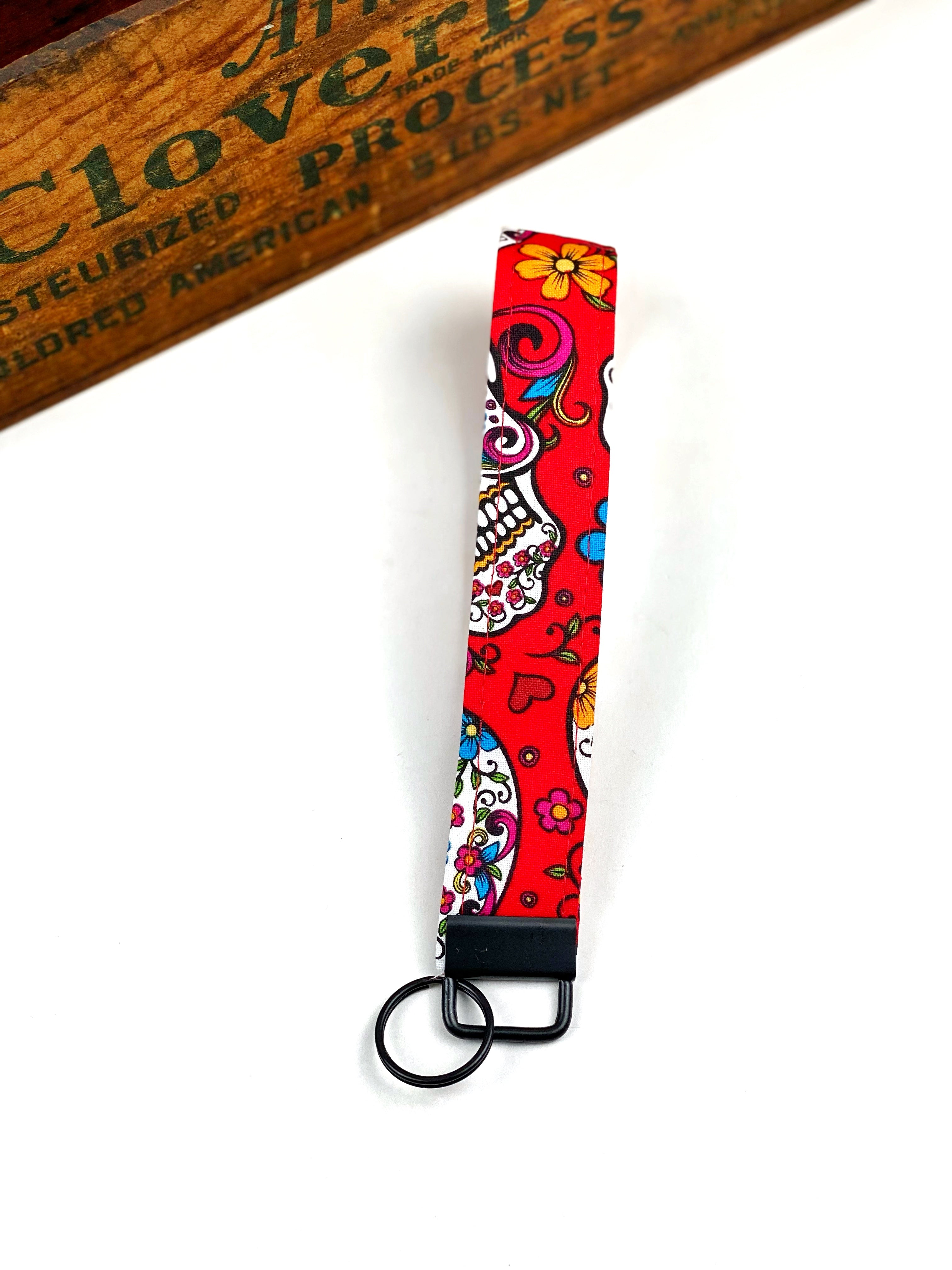 Assorted Cotton Wristlet Key Fob, Cotton Wrist Key Chain Holder, Cute Wristlet Keychain
