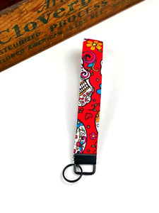 Assorted Cotton Wristlet Key Fob, Cotton Wrist Key Chain Holder, Cute Wristlet Keychain