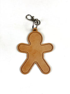 Leather Gingerbread Man Keychain