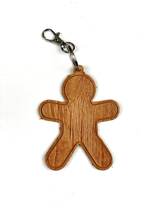 Leather Gingerbread Man Keychain
