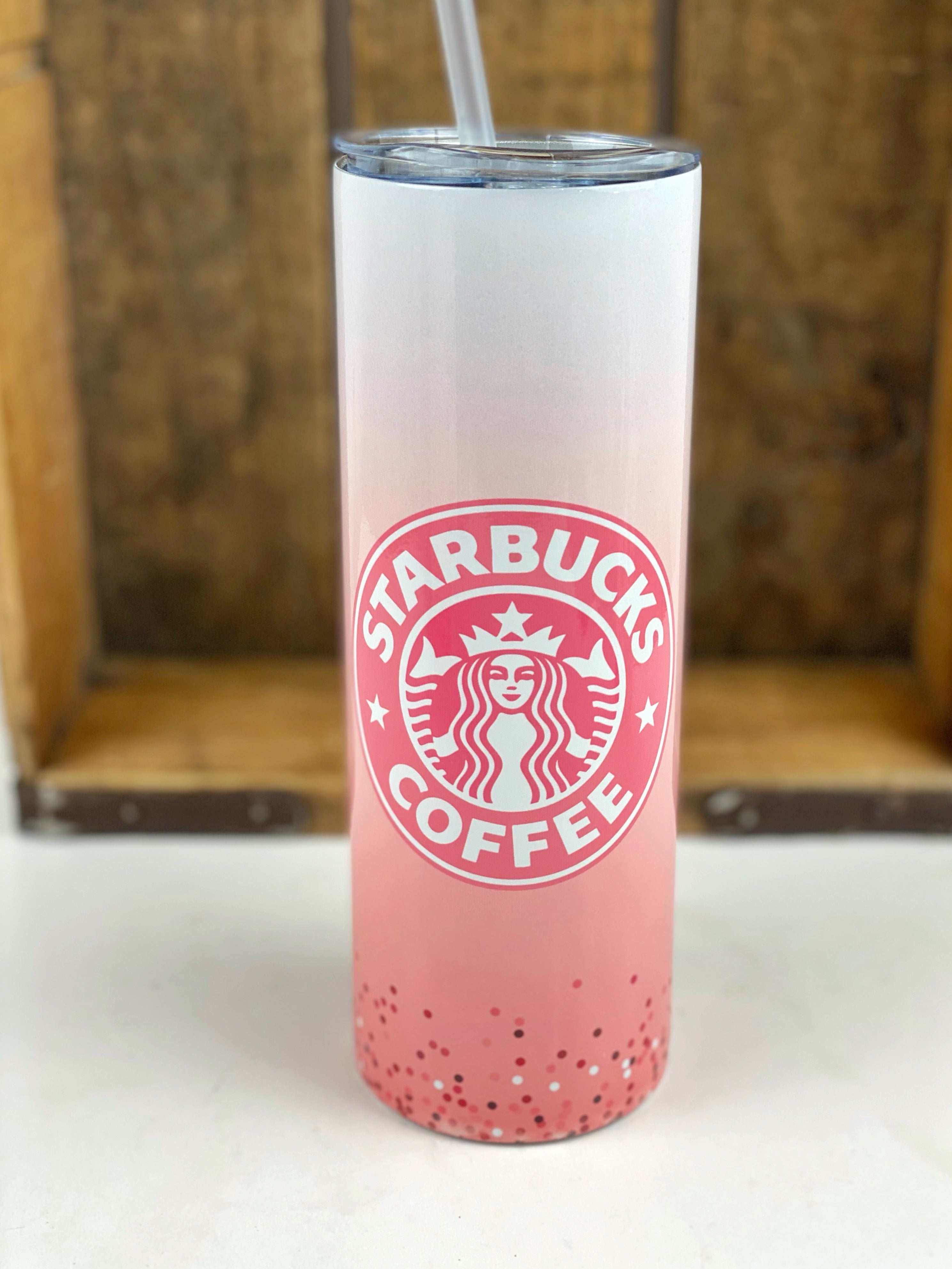 Starbucks Pink Bling 20 oz Stainless Steel Skinny Tumbler Sublimation