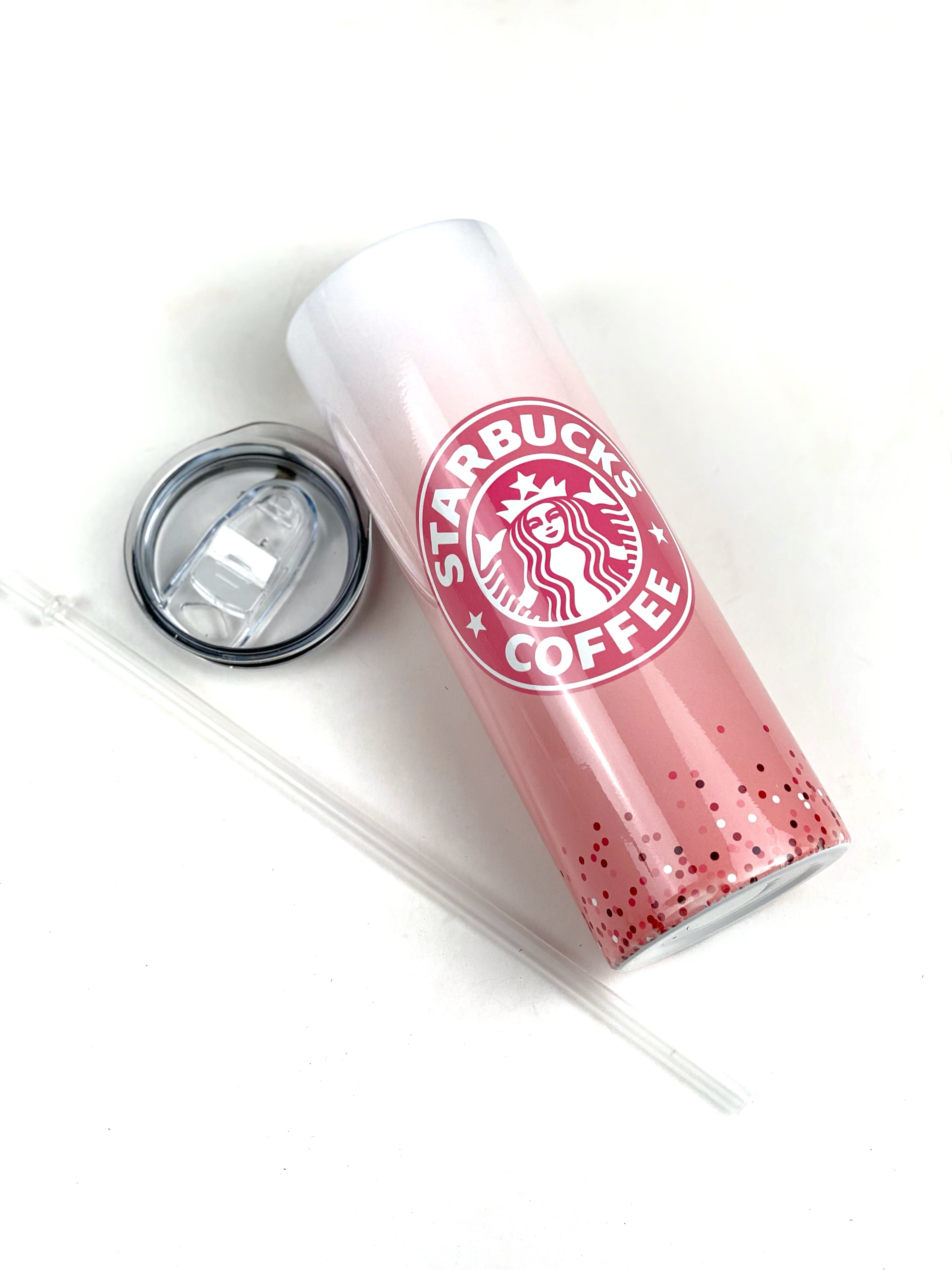 Starbucks Pink Bling 20 oz Stainless Steel Skinny Tumbler Sublimation