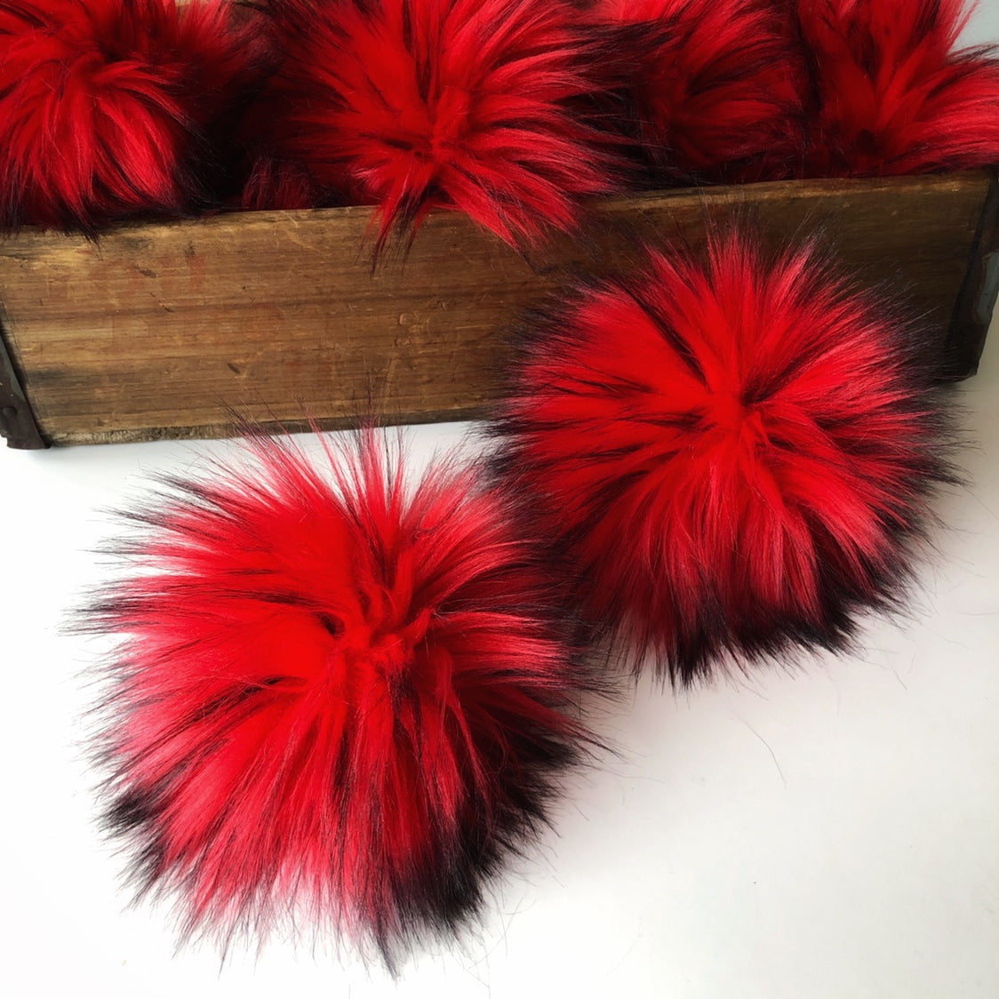 Red Rocker Faux Fur Pom Pom - KitchenKlutter