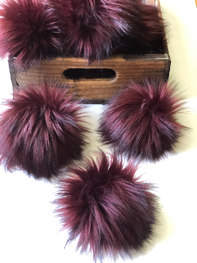 Bordeaux Faux Fur Pom Pom - KitchenKlutter