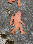 Bigfoot Leather Keychain Sasquatch Key Ring Backpack or Purse Fob Swivel Clasp Key Holder Yeti Big Foot