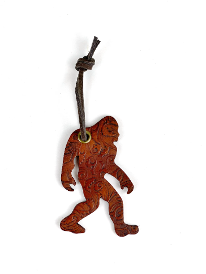 Bigfoot Leather Ornament Sasquatch Yeti Big Foot Christmas Tree Decor