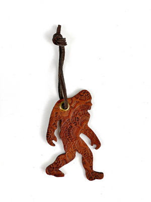 Bigfoot Leather Ornament Sasquatch Yeti Big Foot Christmas Tree Decor