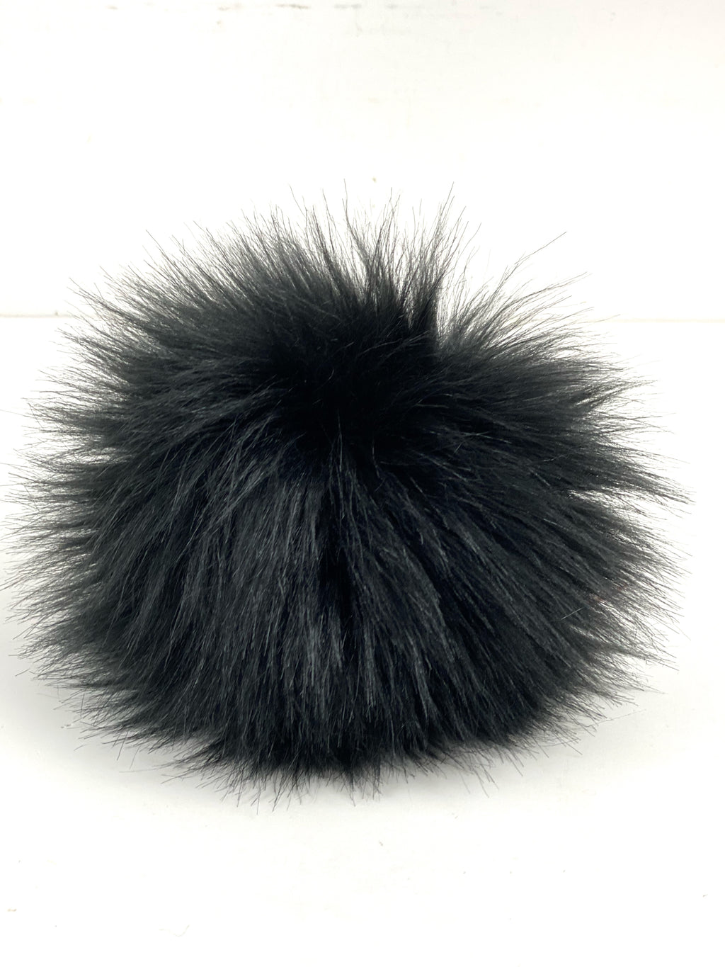 Onyx Black Faux Fur Pom Pom