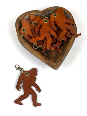 Sasquatch Collection  Leather Keychain, Bigfoot Key Ring Backpack Purse Charm Fob,  Big Foot Vinyl Cotton Tote, Sasquatch Hat, Hat Patch