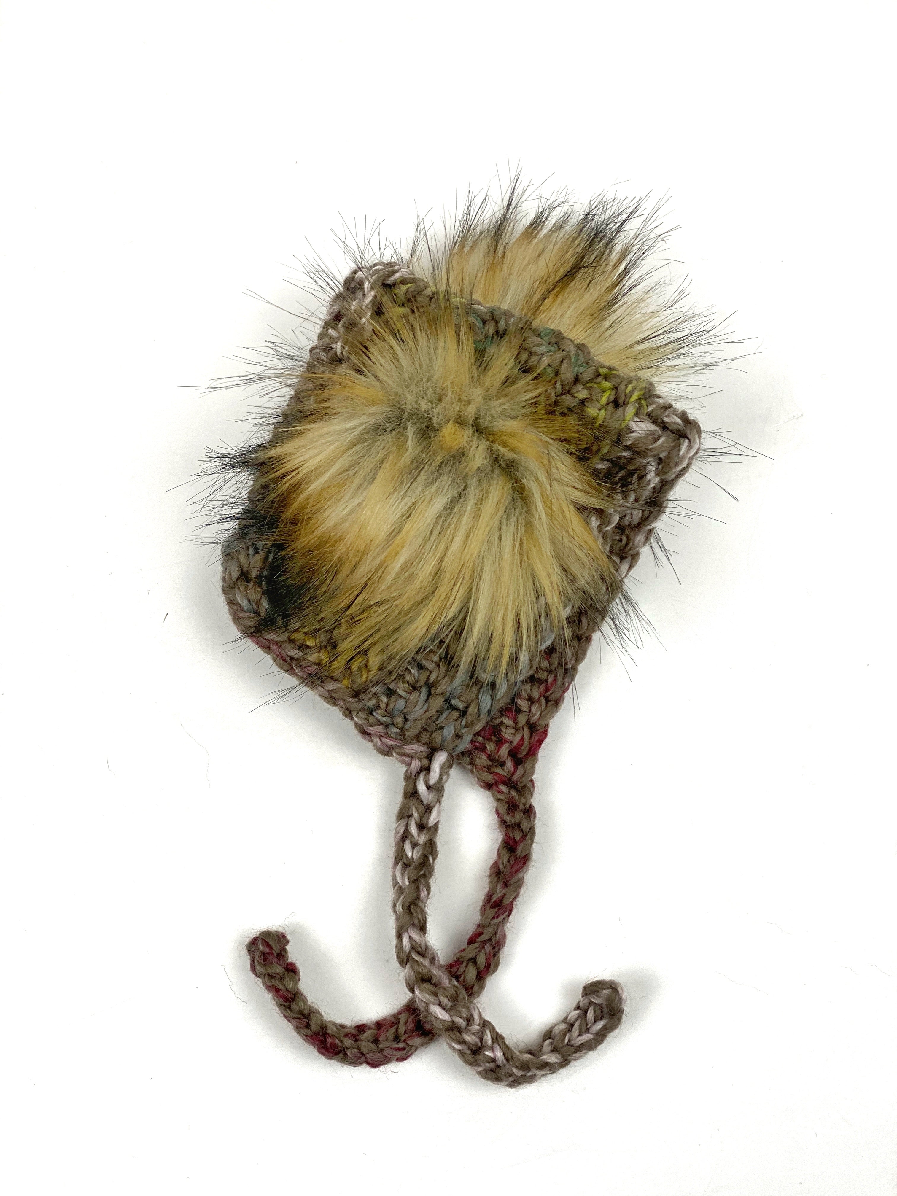 Urban Camo Coastal Cub Hat Baby Bear Photo Prop Double Pom