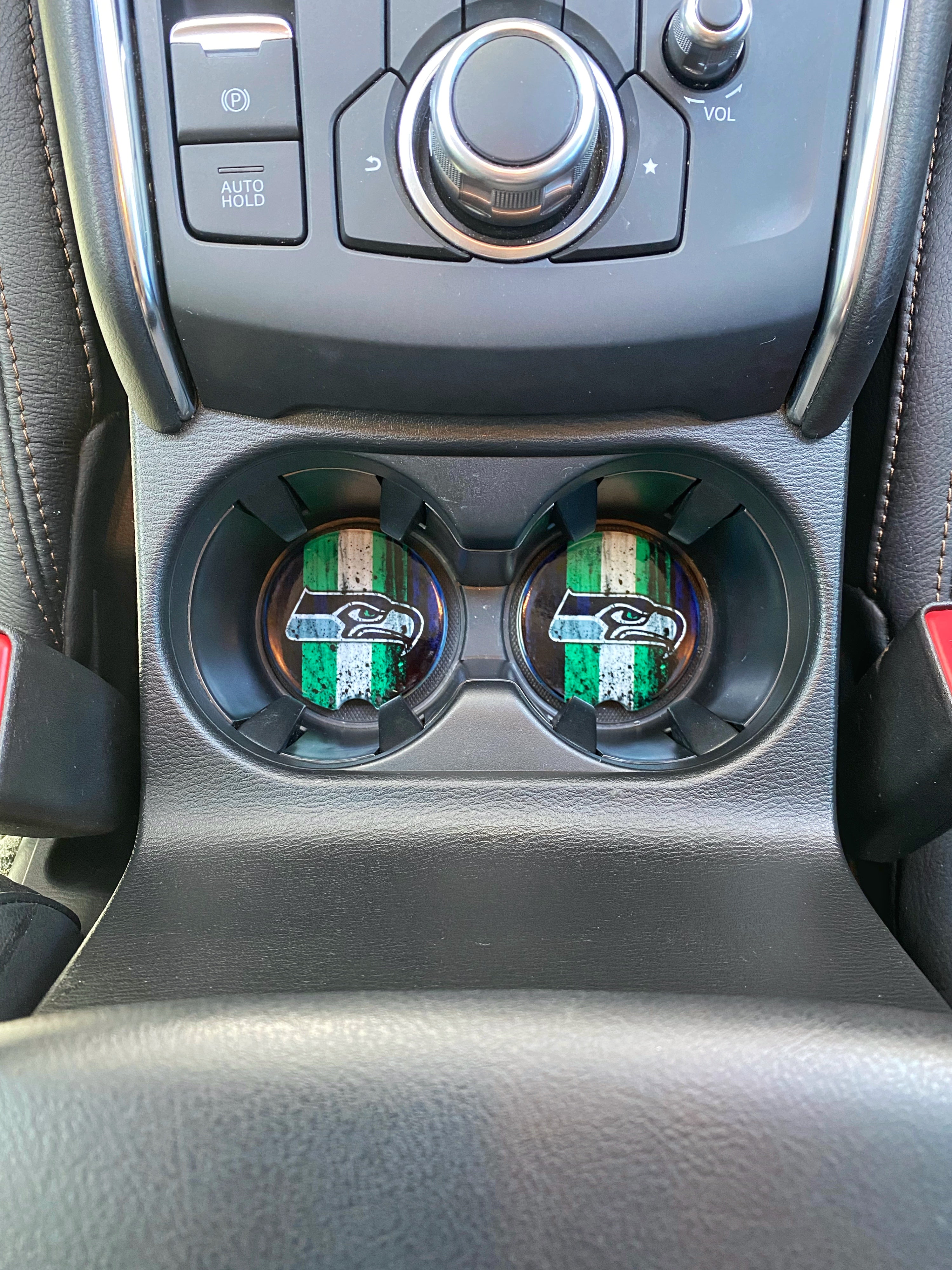 Seattle Seahawks Car Coasters Ceramic Stone Sublimation Set of 2