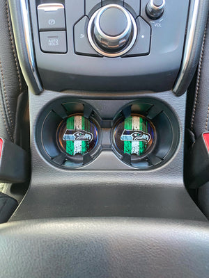 Seattle Seahawks Car Coasters Ceramic Stone Sublimation Set of 2