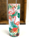 Flamingo and Palms 20 oz Stainless Steel Skinny Tumbler Sublimation